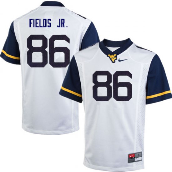 Men's West Virginia Mountaineers NCAA #86 Randy Fields Jr. White Authentic Nike Stitched College Football Jersey WR15P04VV